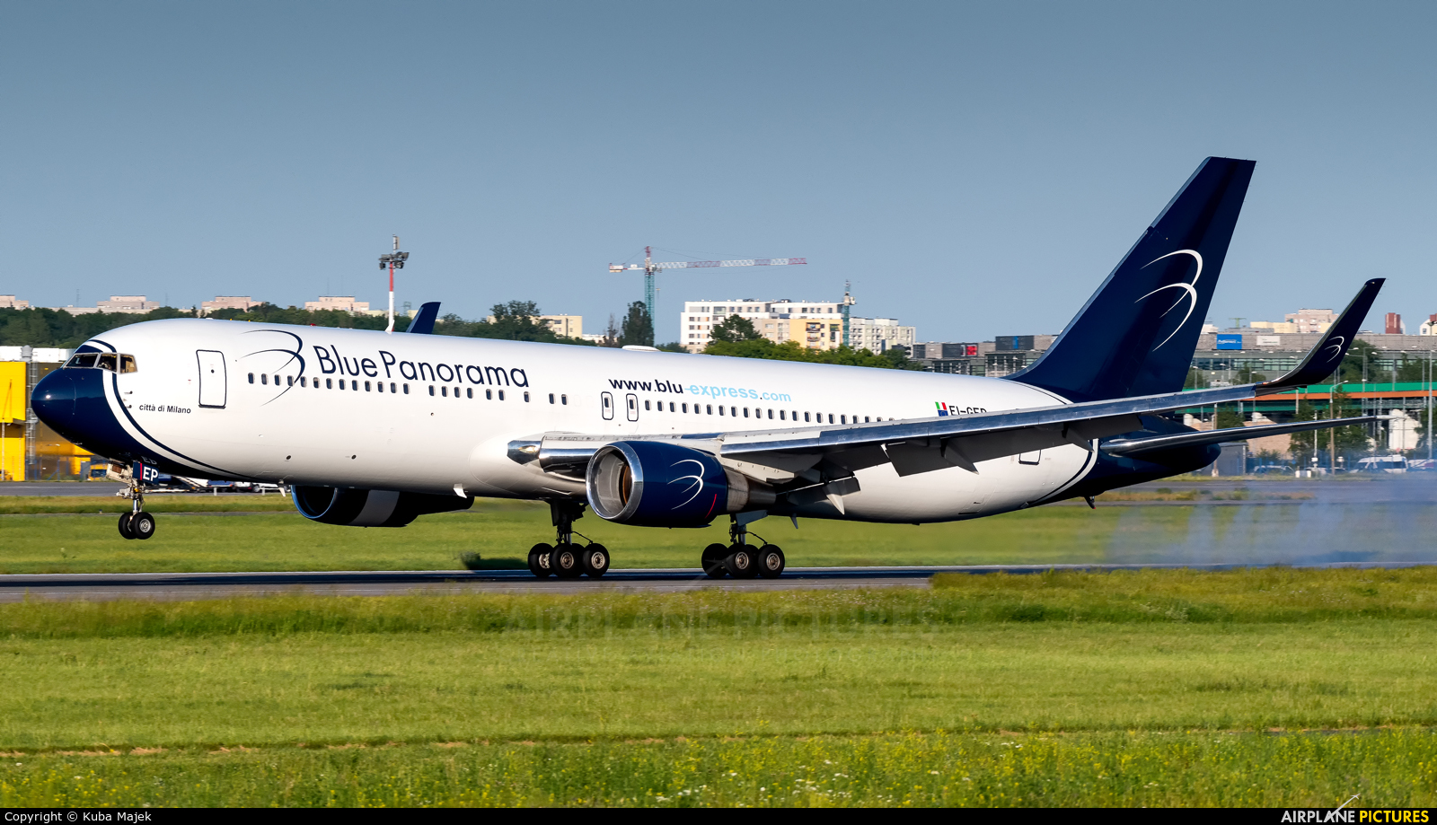 Blue Panorama Airlines EI-GEP aircraft at Warsaw - Frederic Chopin