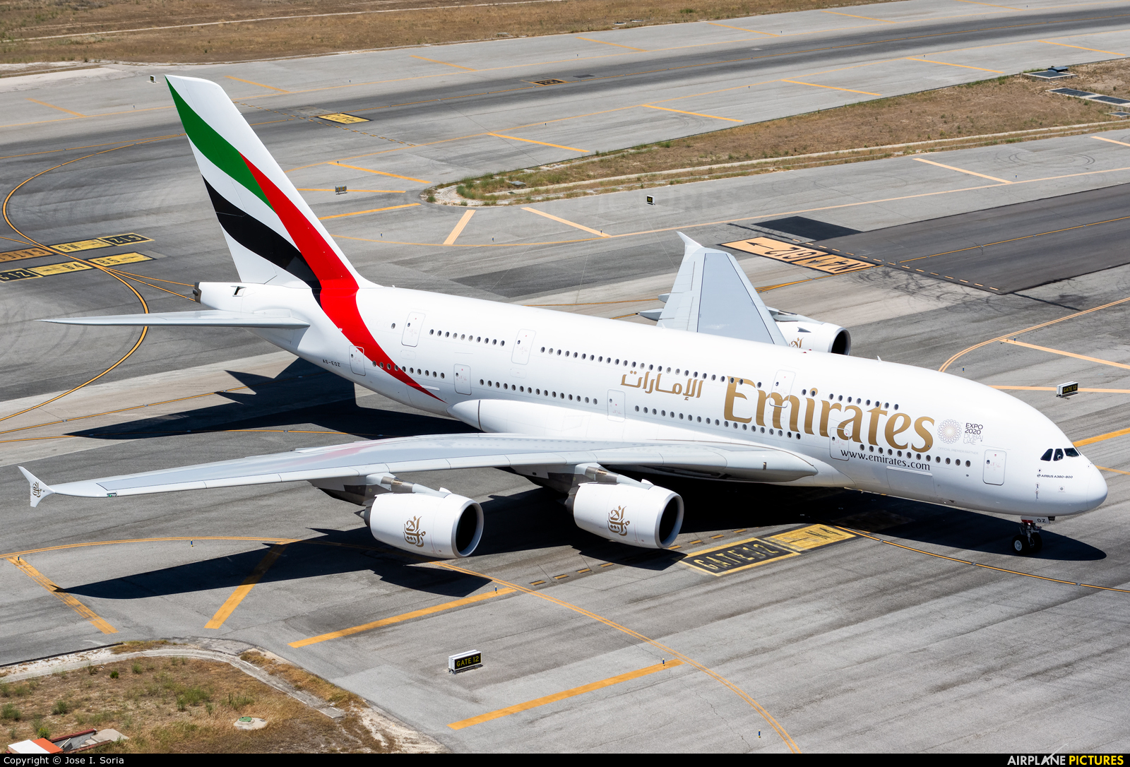Emirates Airlines A6-EOZ aircraft at Madrid - Barajas