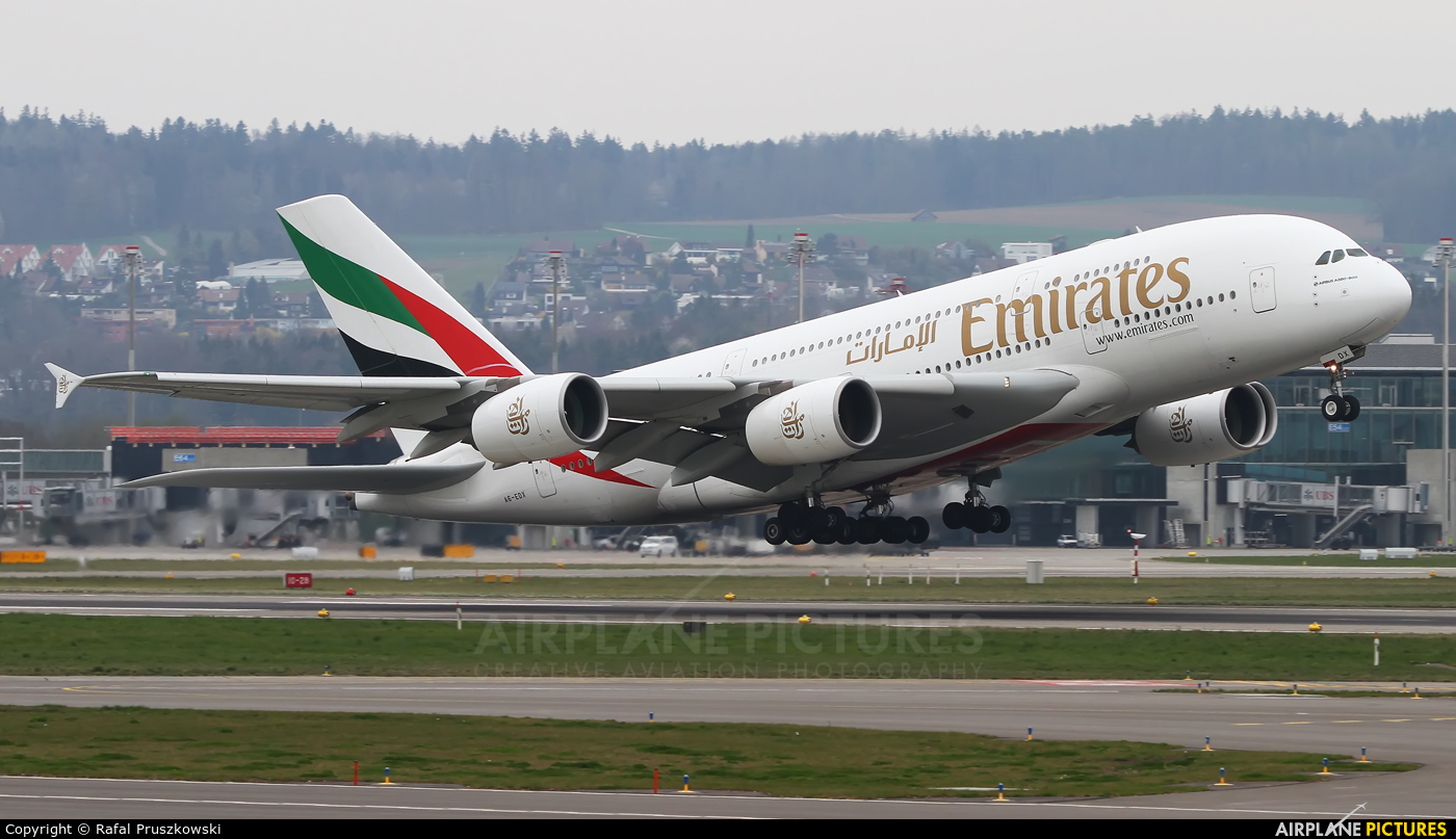 Emirates Airlines A6-EDX aircraft at Zurich