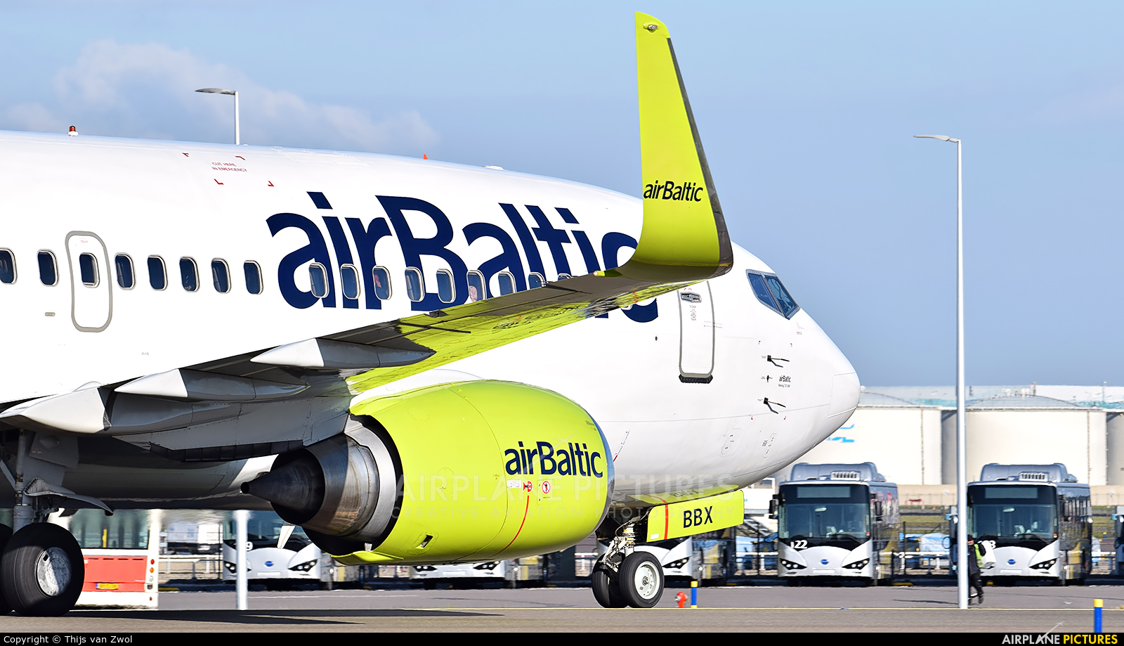 Air Baltic YL-BBX aircraft at Amsterdam - Schiphol