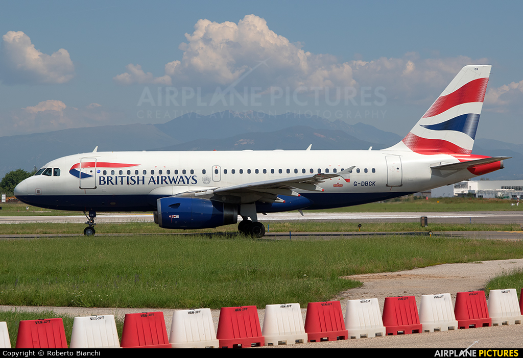 British Airways G-DBCK aircraft at Verona - Villafranca