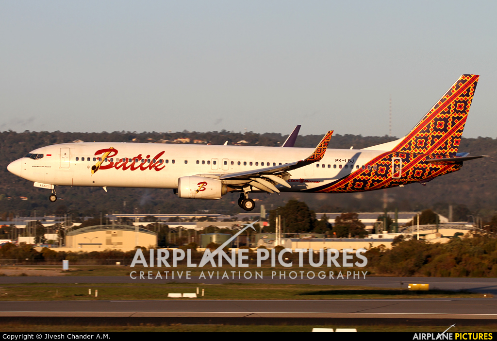Batik Air PK-LBJ aircraft at Perth, WA