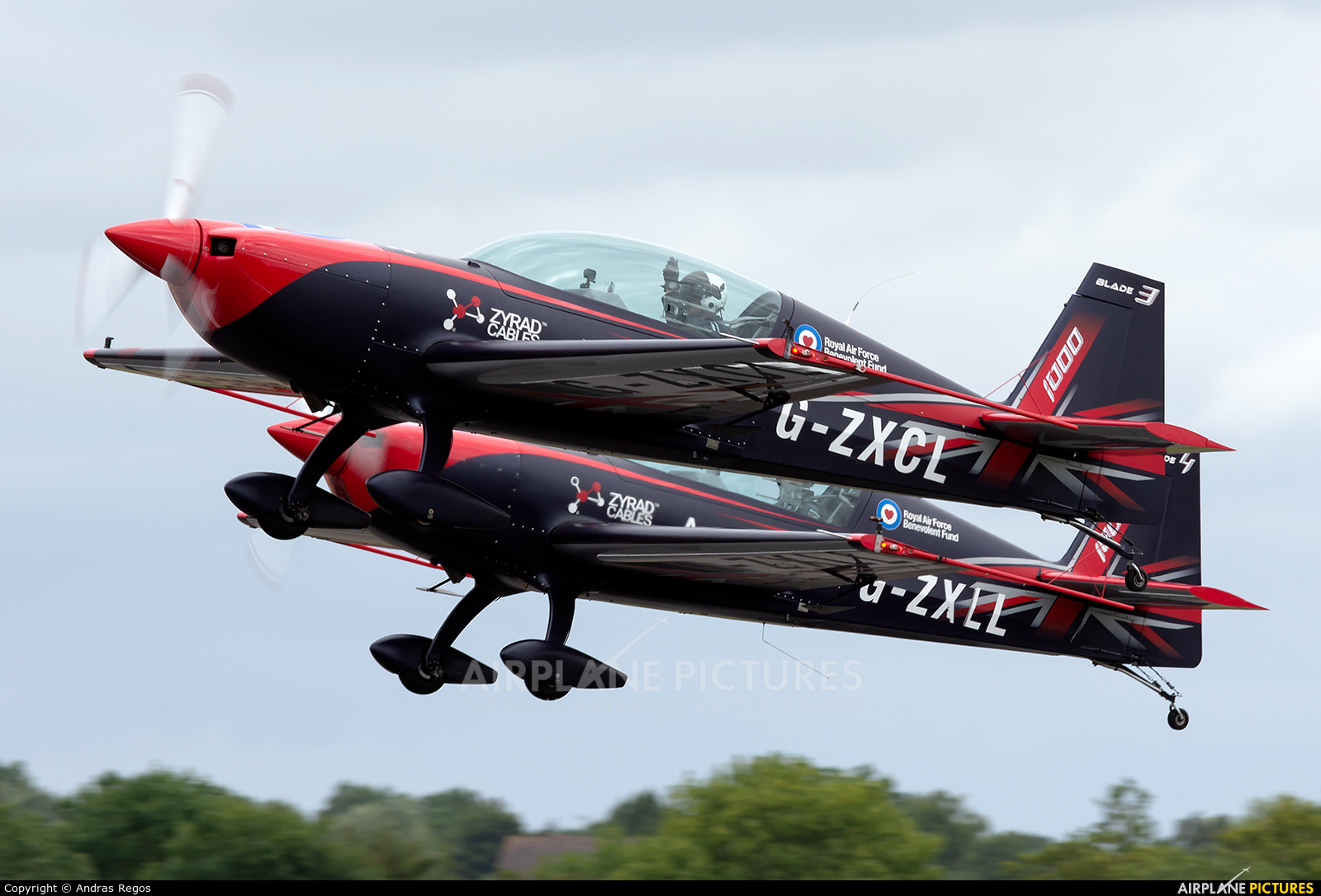 2 Excel Aviation "The Blades Aerobatic Team" G-ZXCL aircraft at Fairford