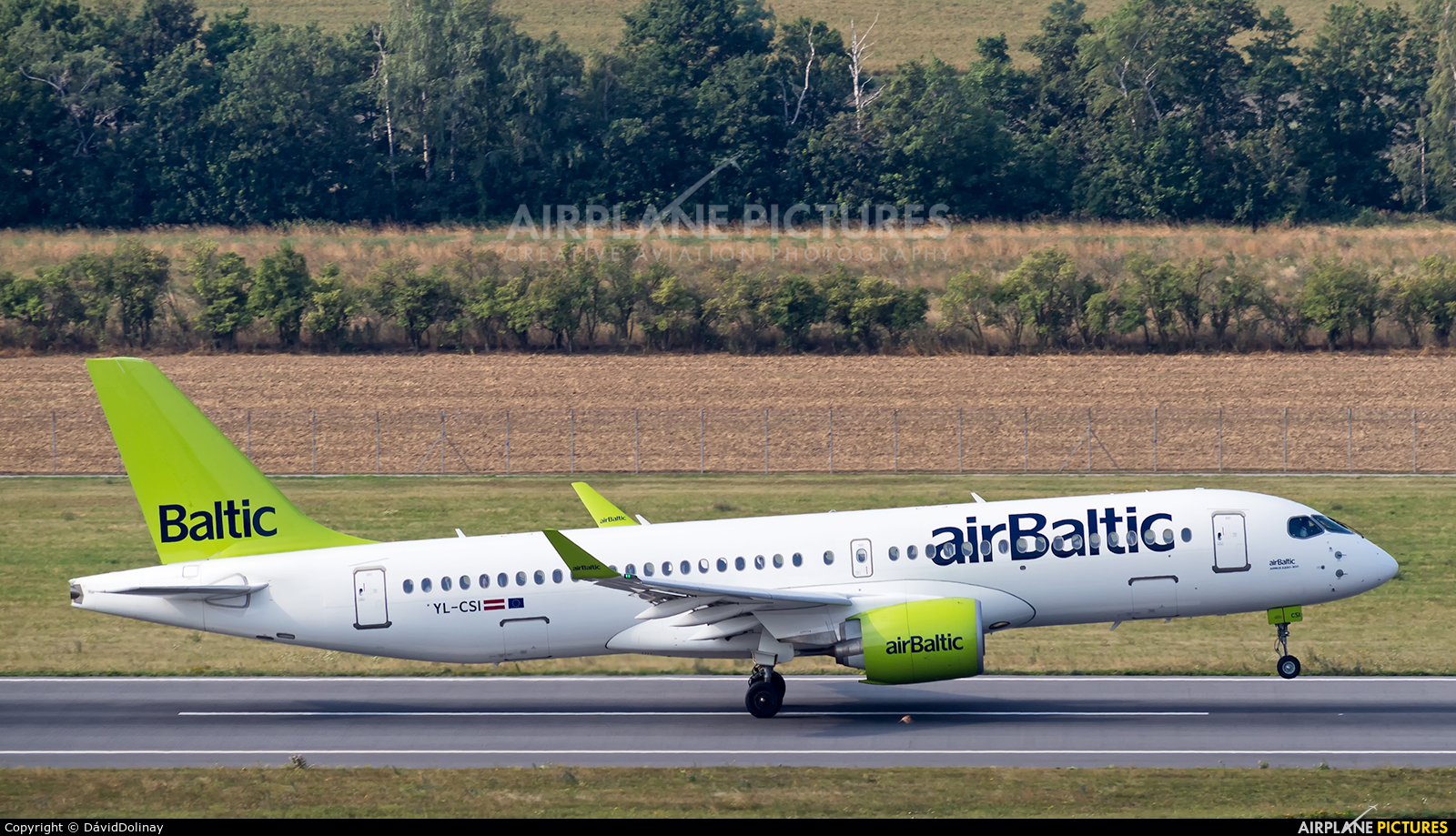Air Baltic YL-CSI aircraft at Vienna - Schwechat
