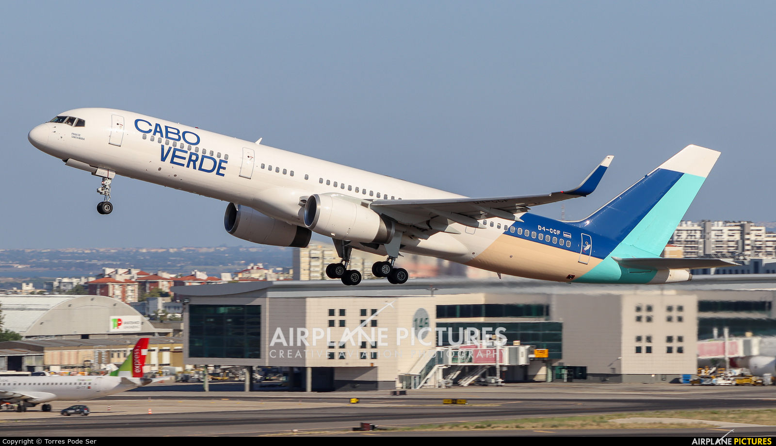 TACV-Cabo Verde Airlines D4-CCF aircraft at Lisbon