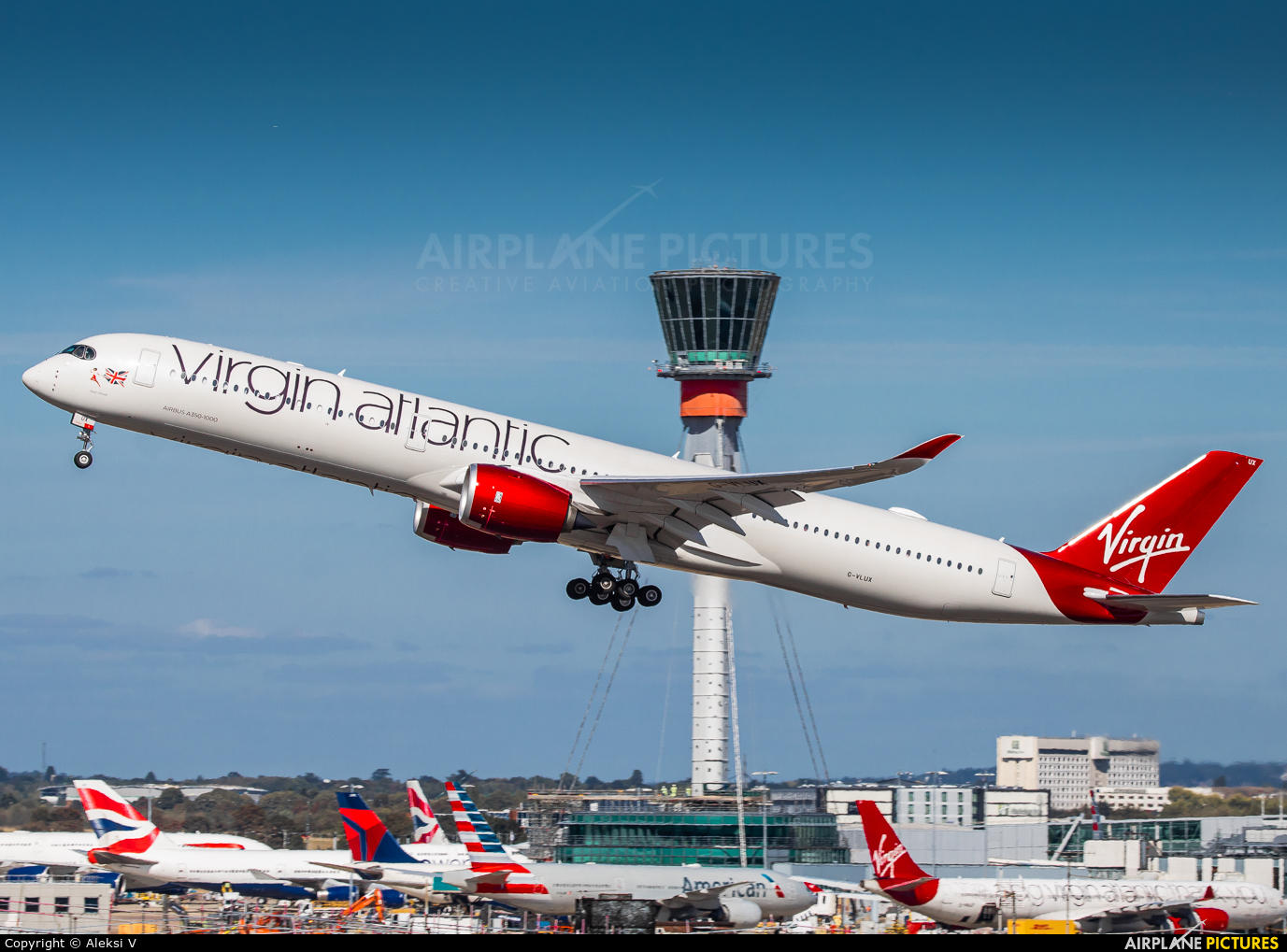 Virgin Atlantic G-VLUX aircraft at London - Heathrow