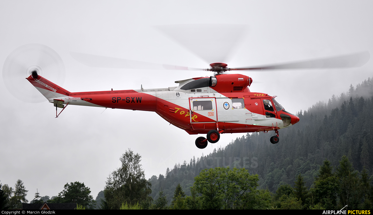 Tatra Mountains Rescue (TOPR) SP-SXW aircraft at Zakopane, Landing Site of Tatra Volunteer Ambulance Service - Poviat Hospital