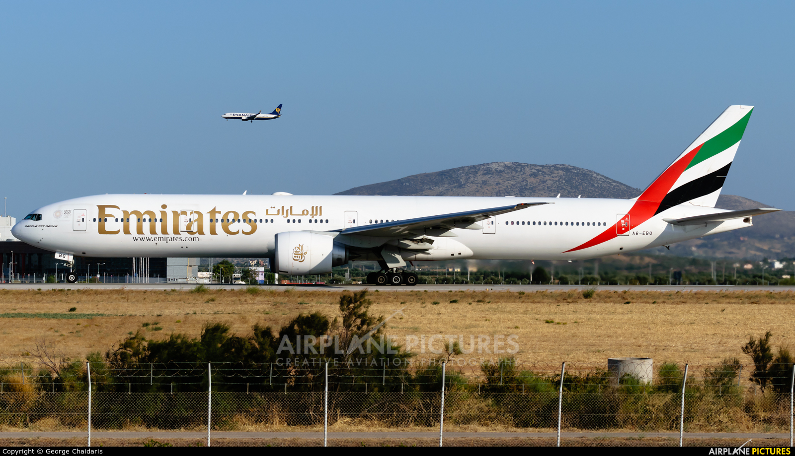 Emirates Airlines A6-EBQ aircraft at Athens - Eleftherios Venizelos
