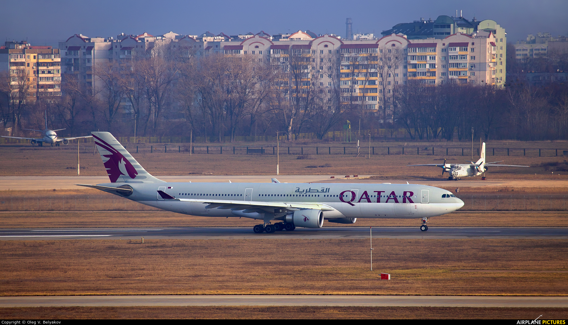 Qatar Airways A7-AEN aircraft at Kyiv - Borispol