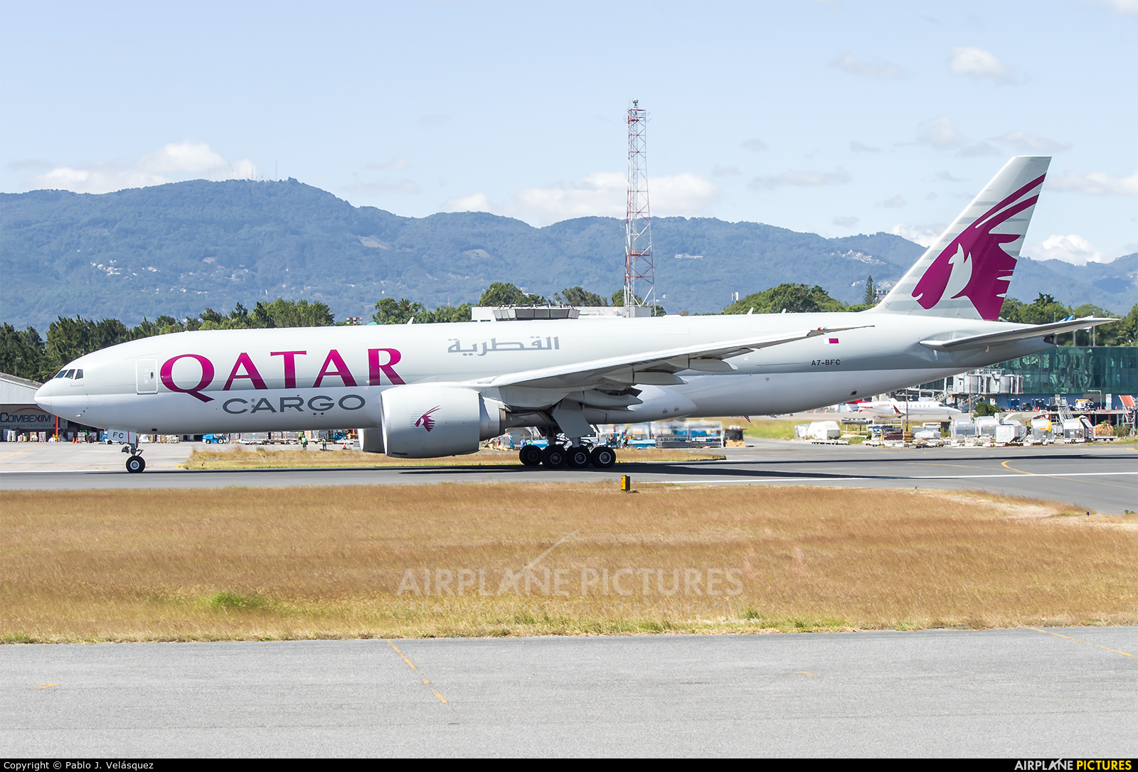 Qatar Airways Cargo A7-BFC aircraft at Guatemala - La Aurora