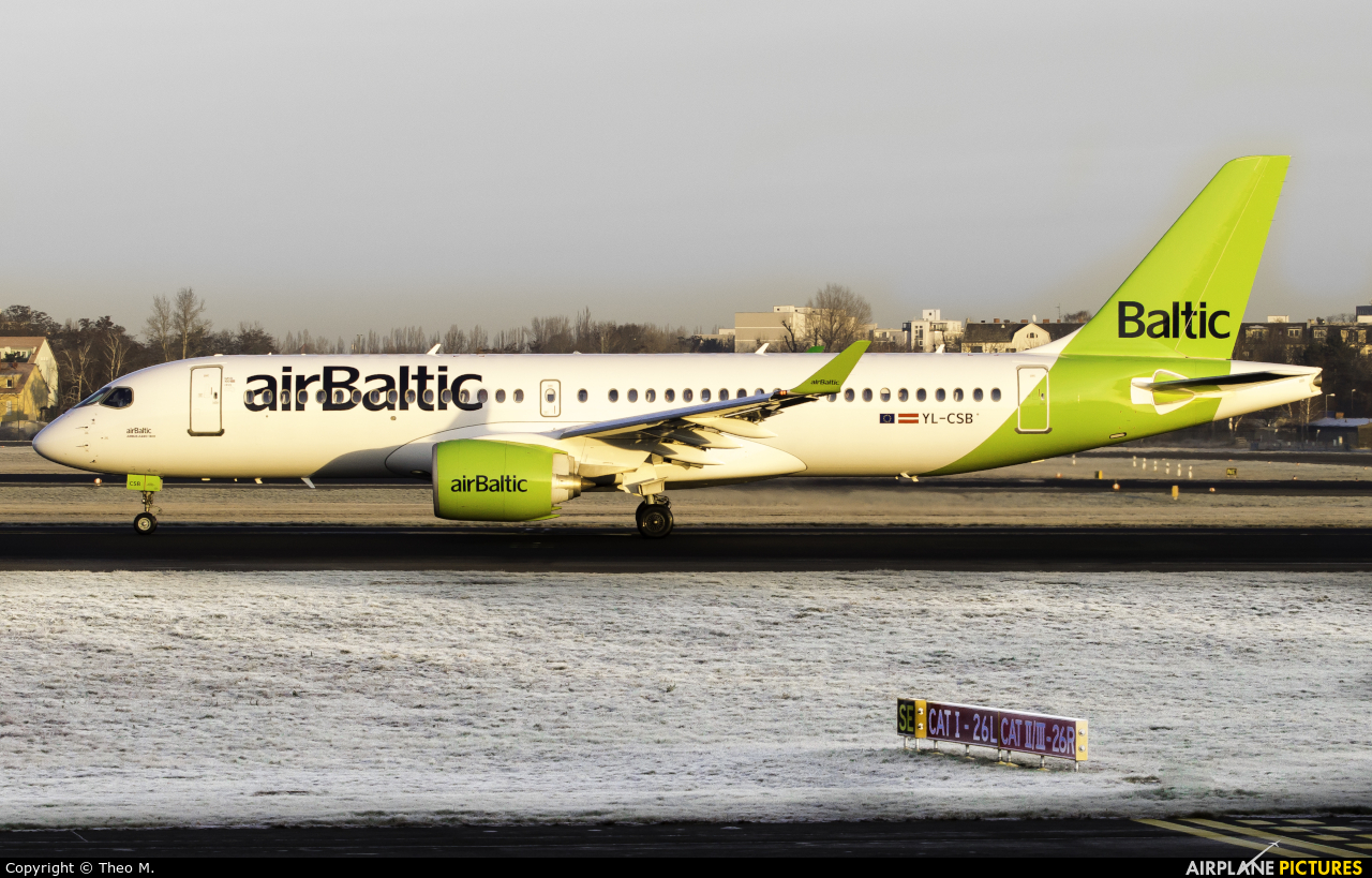 Air Baltic YL-CSB aircraft at Berlin - Tegel