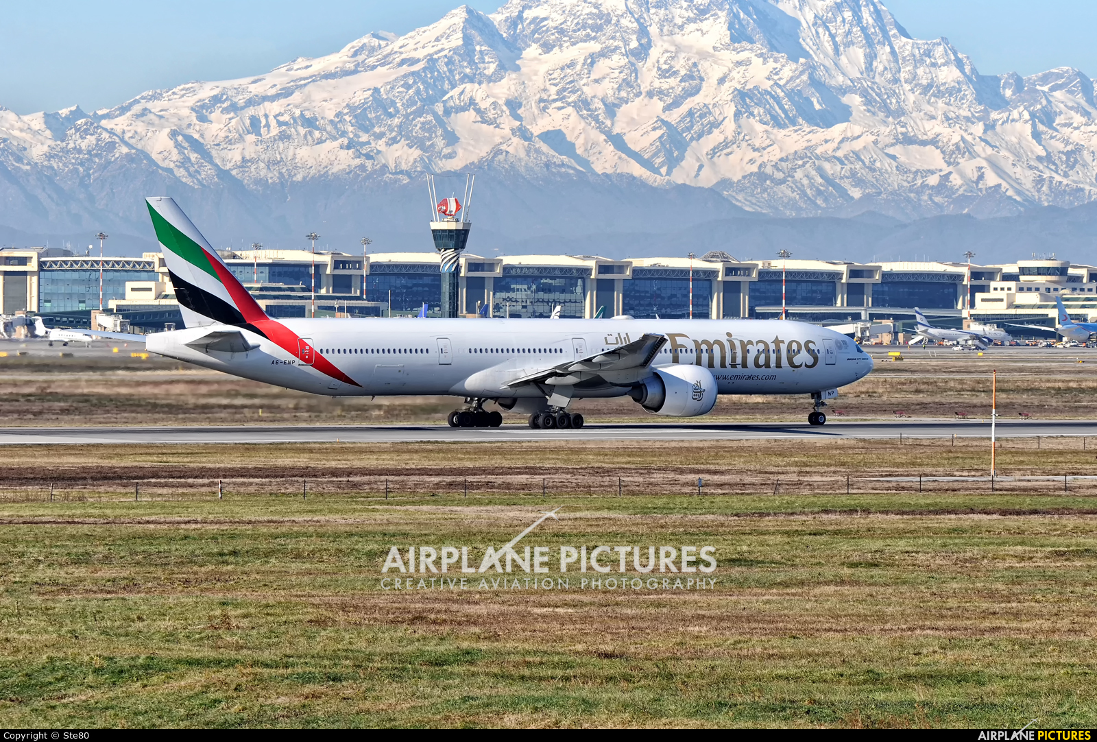 Emirates Airlines A6-ENP aircraft at Milan - Malpensa