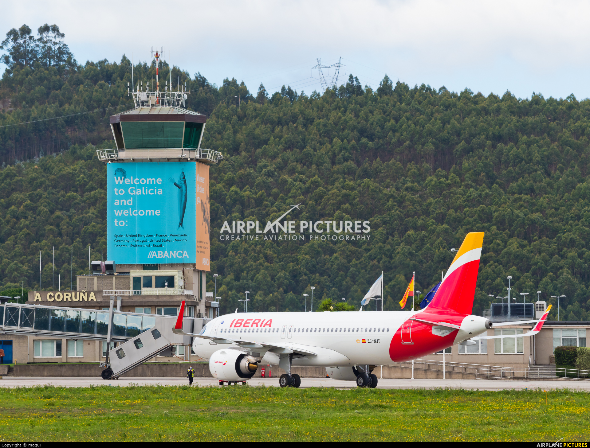 Iberia EC-NJY aircraft at La Coruña