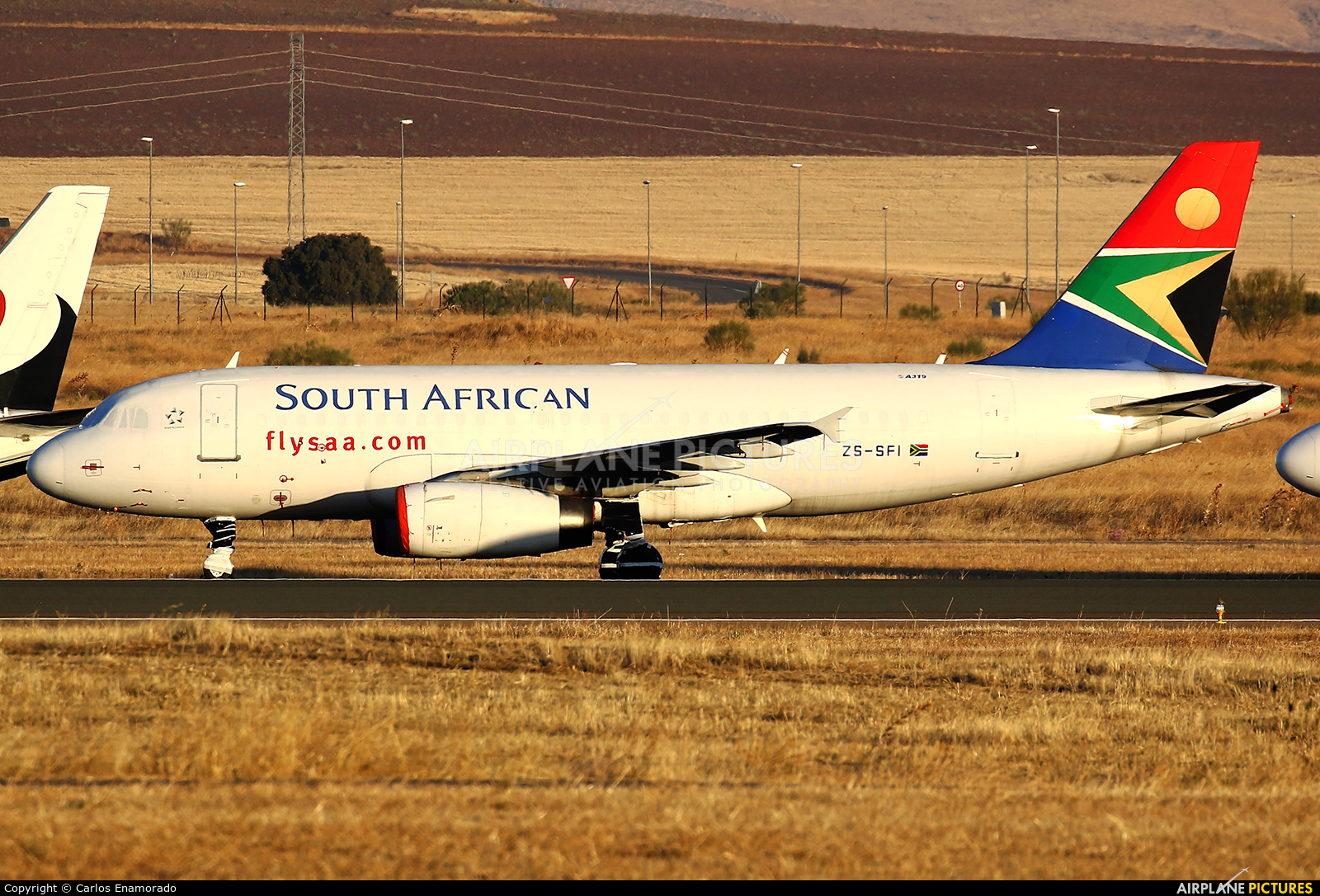 South African Airways ZS-SFI aircraft at Ciudad Real