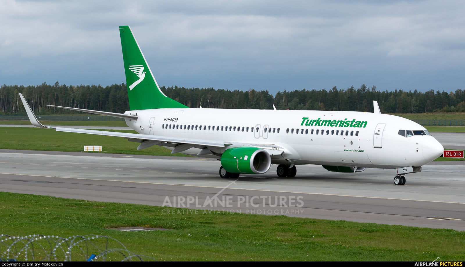 Turkmenistan Airlines EZ-A019 aircraft at Minsk Intl