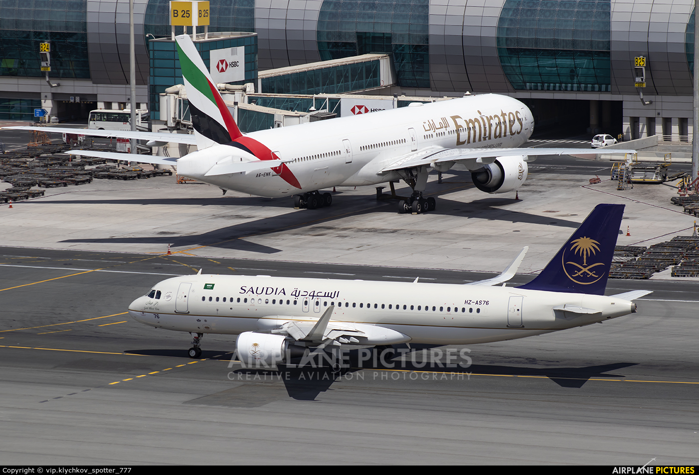 Saudi Arabian Airlines HZ-AS76 aircraft at Dubai Intl