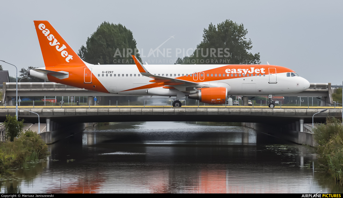 easyJet G-EZRT aircraft at Amsterdam - Schiphol