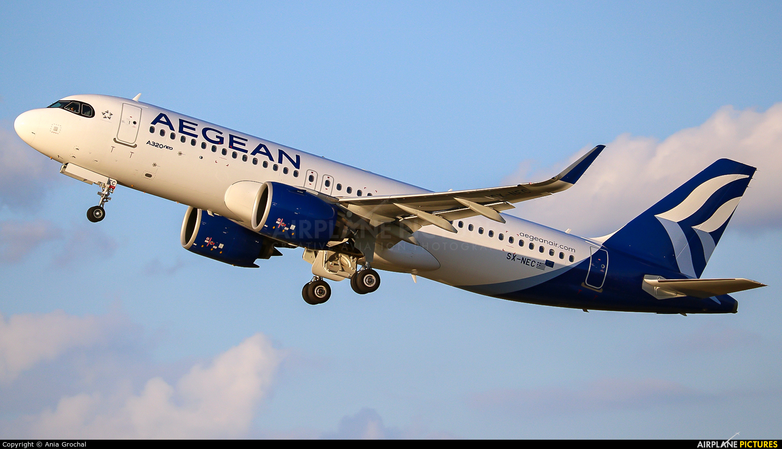 Aegean Airlines SX-NEC aircraft at Warsaw - Frederic Chopin