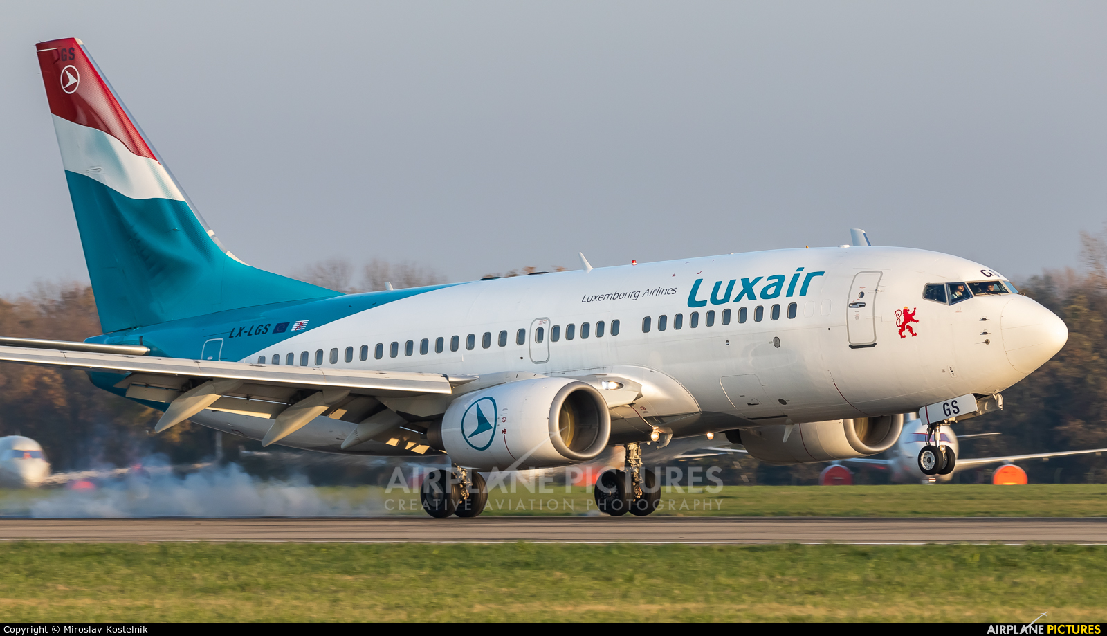 Luxair LX-LGS aircraft at Ostrava Mošnov
