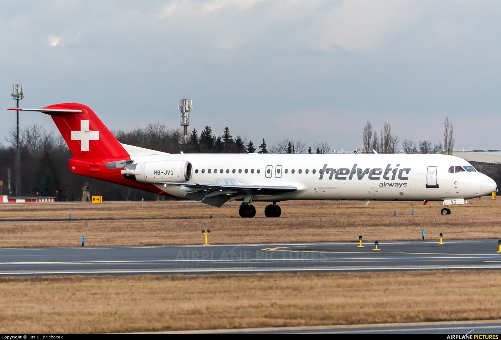 Helvetic Airways HB-JVG aircraft at Prague - Václav Havel