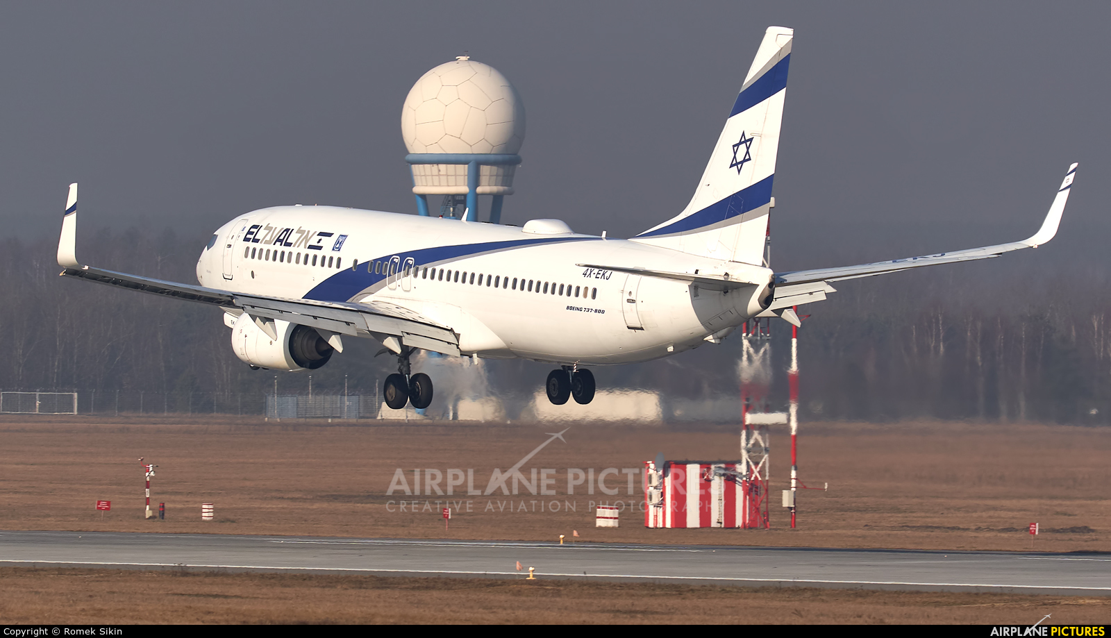 El Al Israel Airlines 4X-EKJ aircraft at Katowice - Pyrzowice