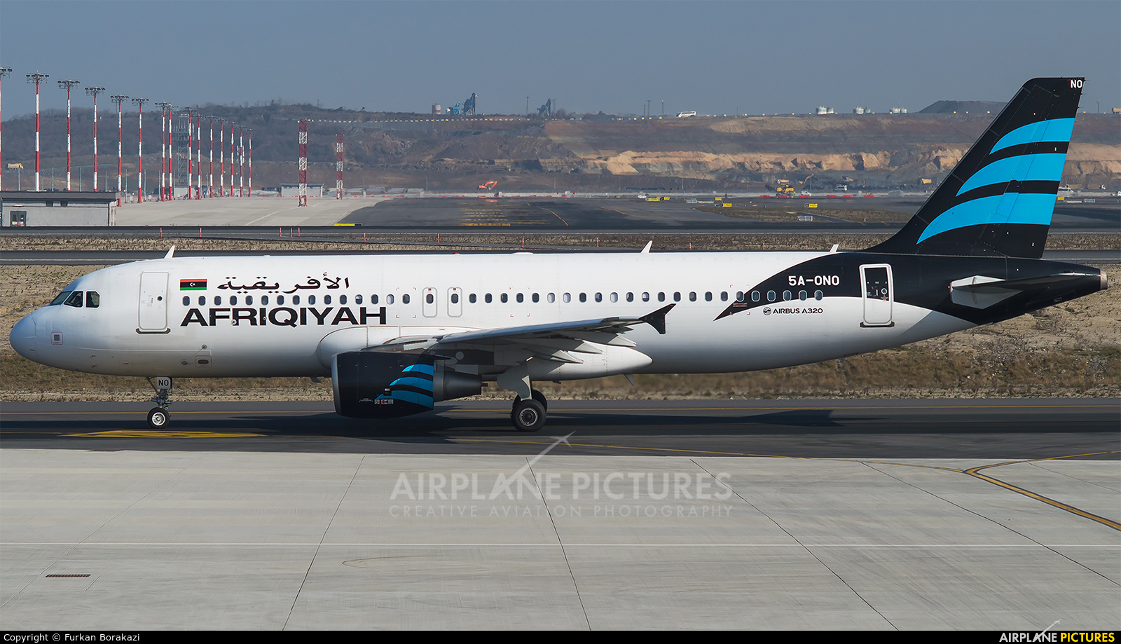 Afriqiyah Airways 5A-ONO aircraft at İstanbul New Airport