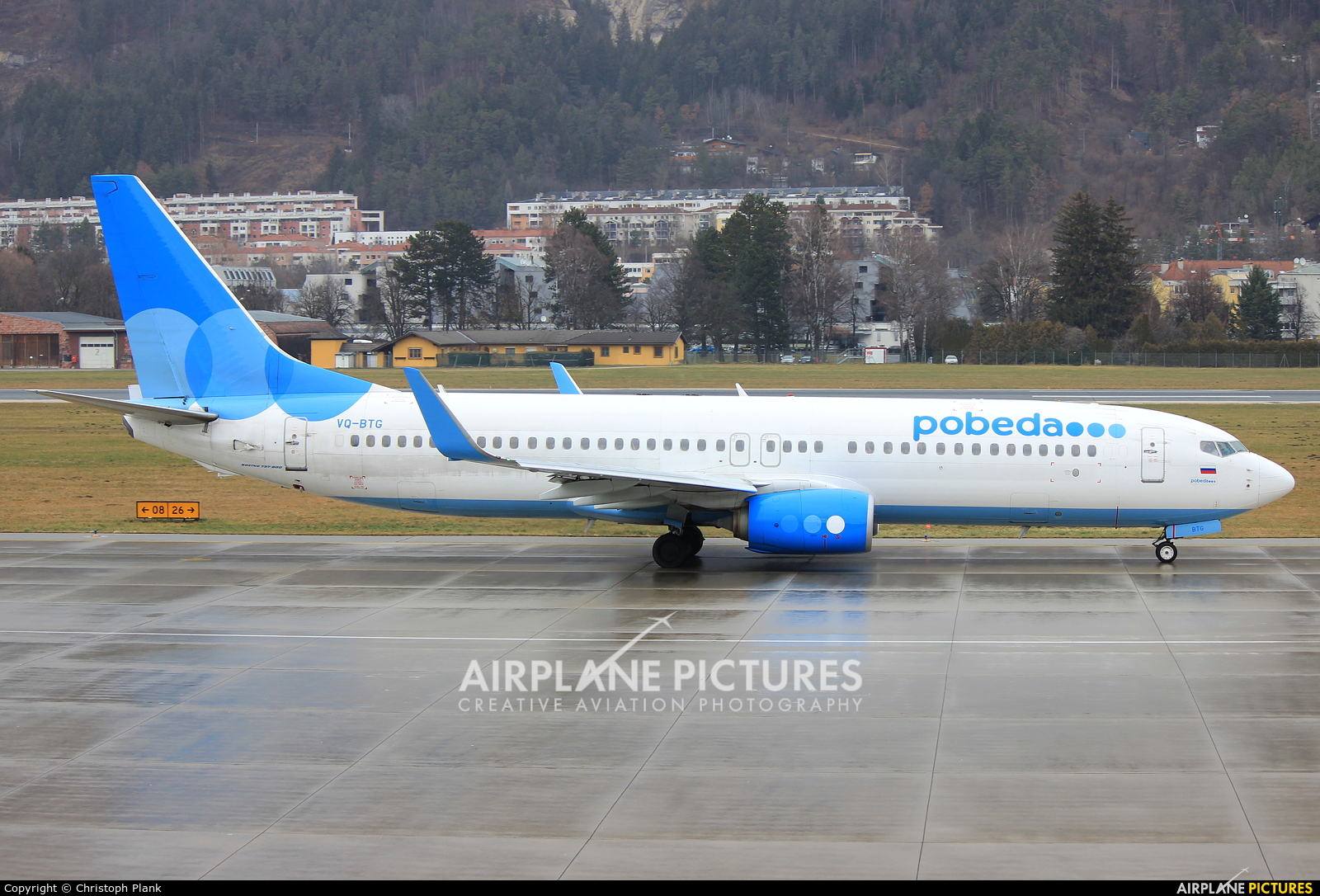 Pobeda VQ-BTG aircraft at Innsbruck