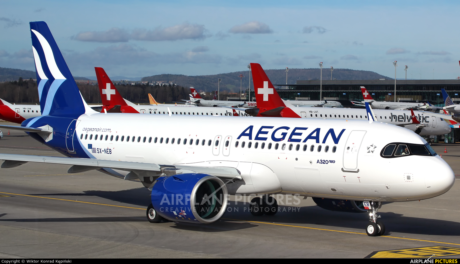 Aegean Airlines SX-NEB aircraft at Zurich