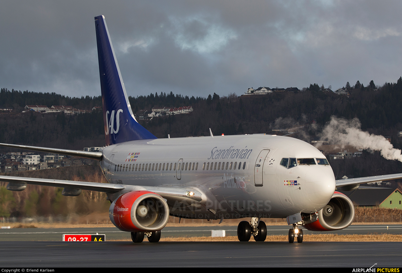 SAS - Scandinavian Airlines LN-RRN aircraft at Trondheim - Vaernes