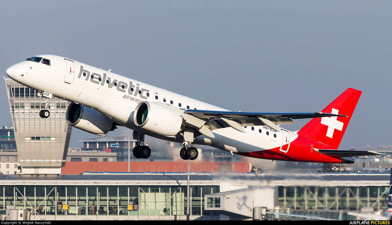 Helvetic Airways HB-AZB aircraft at Warsaw - Frederic Chopin