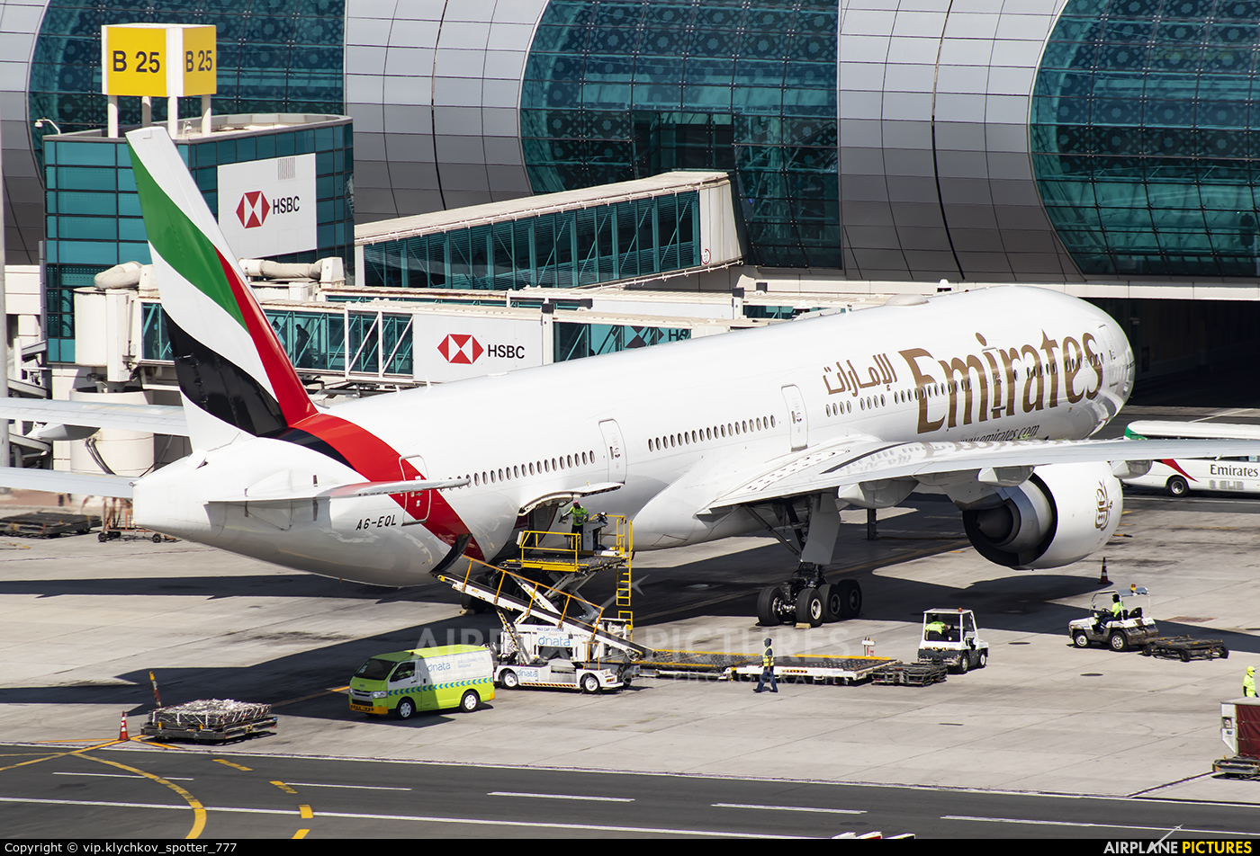 Emirates Airlines A6-EQL aircraft at Dubai Intl