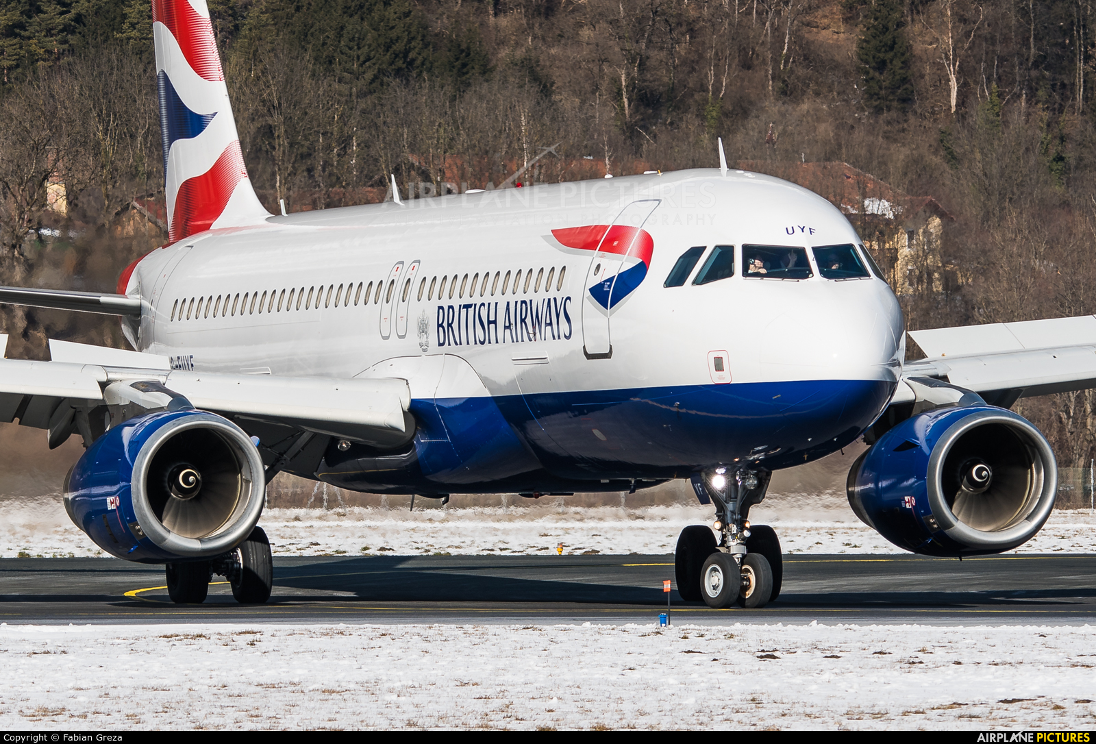 British Airways G-EUYF aircraft at Innsbruck