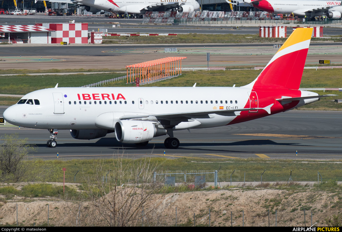 Iberia EC-LEI aircraft at Madrid - Barajas