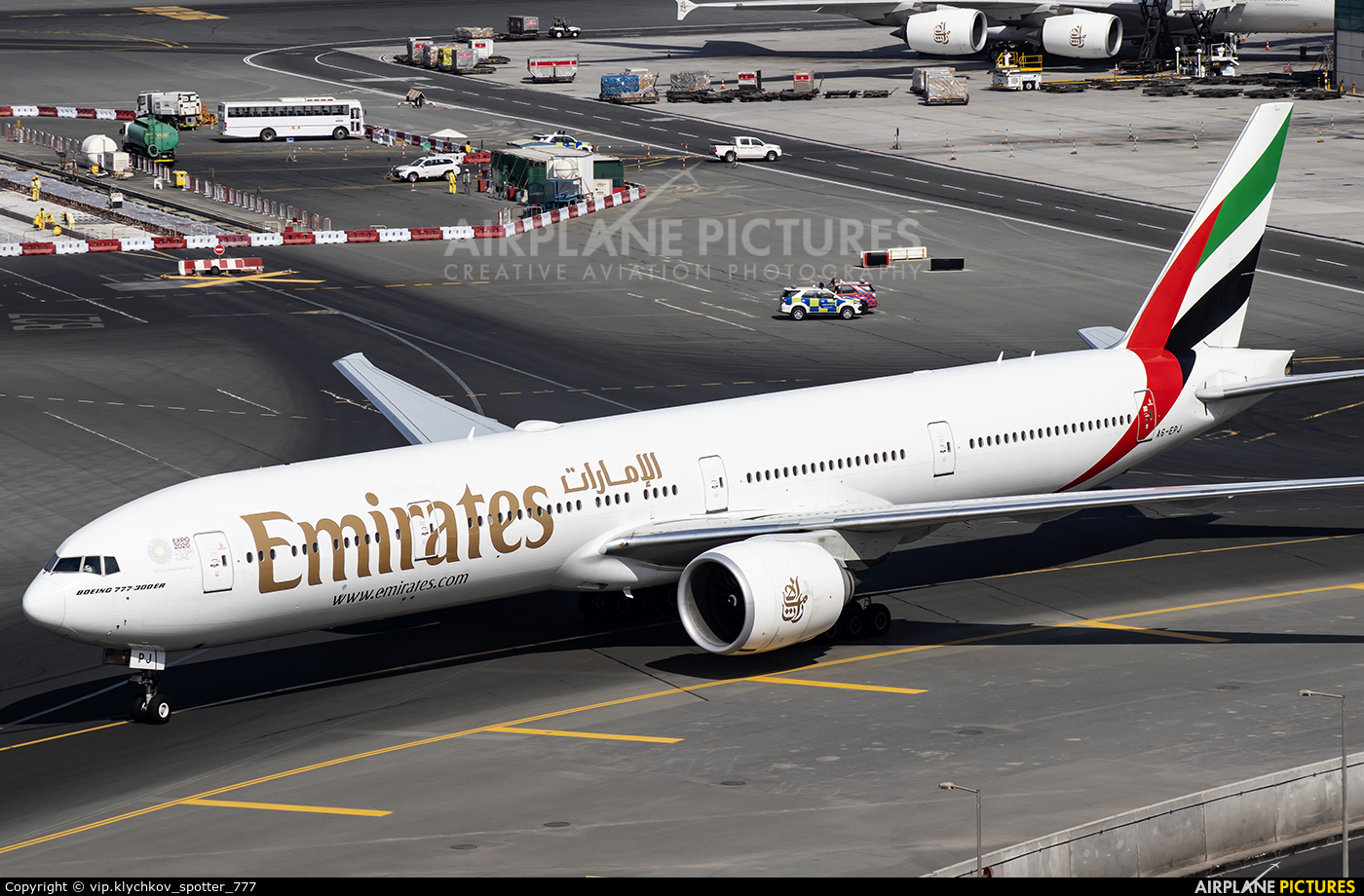 Emirates Airlines A6-EPJ aircraft at Dubai Intl