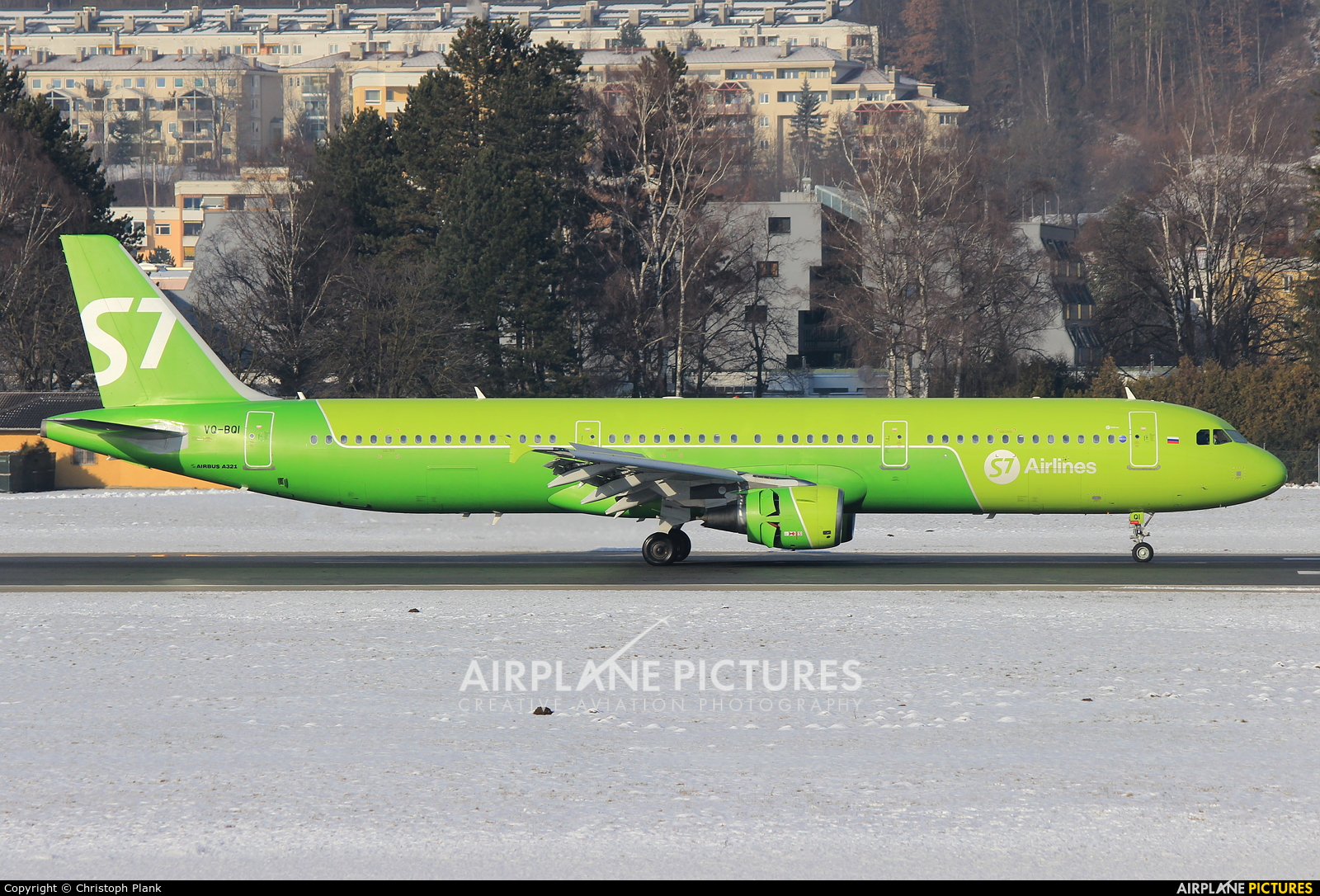 S7 Airlines VQ-BQI aircraft at Innsbruck