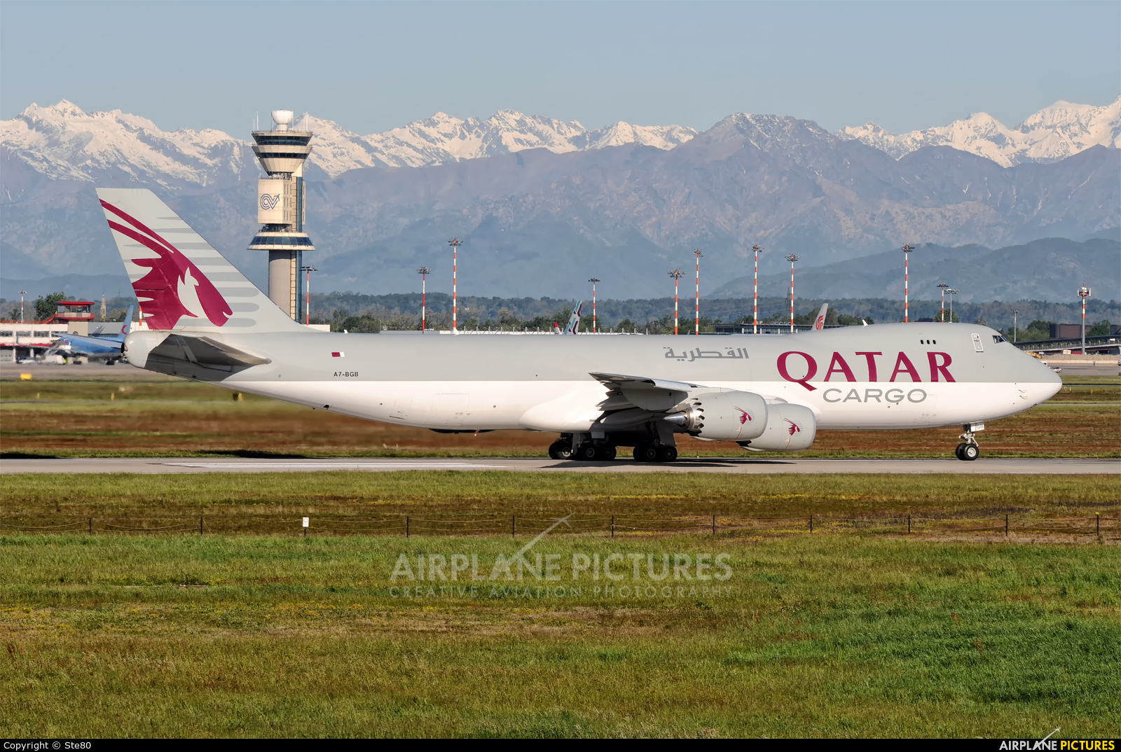 Qatar Airways Cargo A7-BGB aircraft at Milan - Malpensa