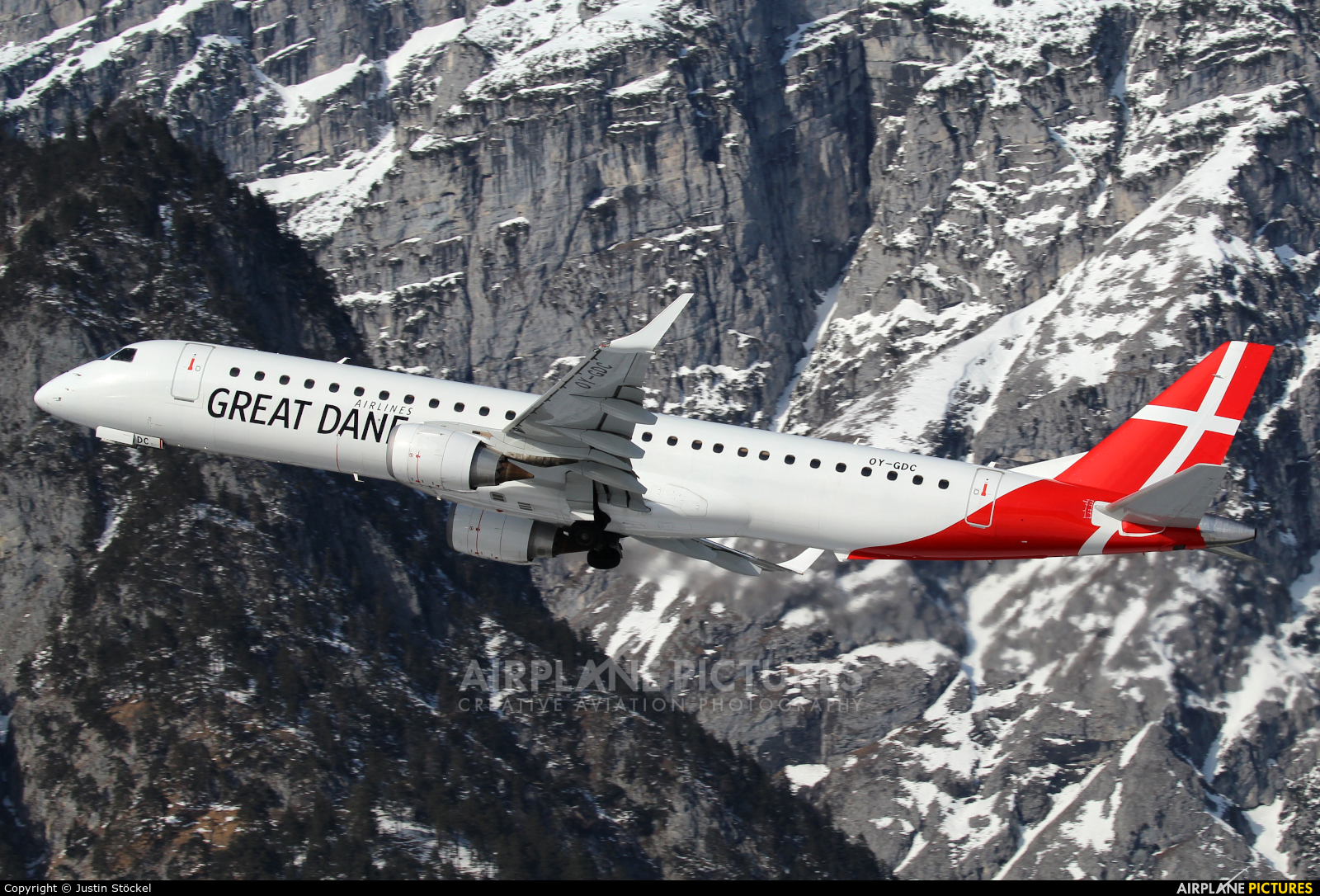 Great Dane Airlines OY-GDC aircraft at Innsbruck