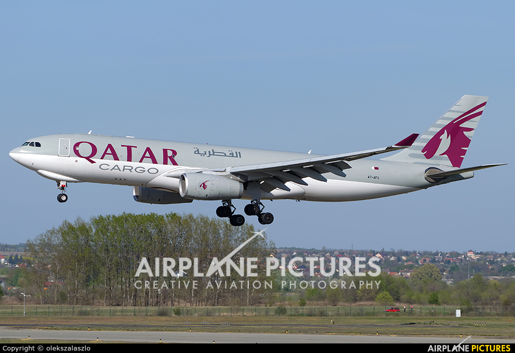 Qatar Airways Cargo A7-AFH aircraft at Budapest Ferenc Liszt International Airport