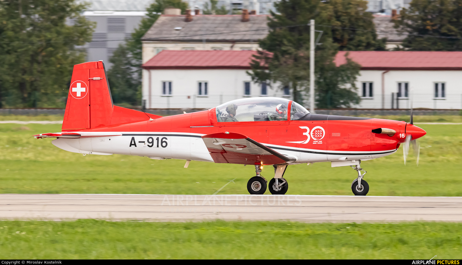 Switzerland - Air Force: PC-7 Team A-916 aircraft at Ostrava Mošnov