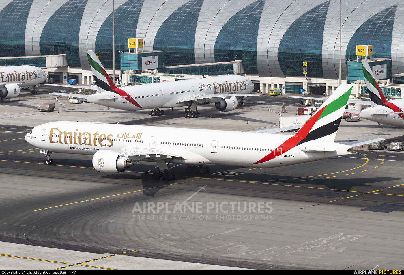 Emirates Airlines A6-EQM aircraft at Dubai Intl