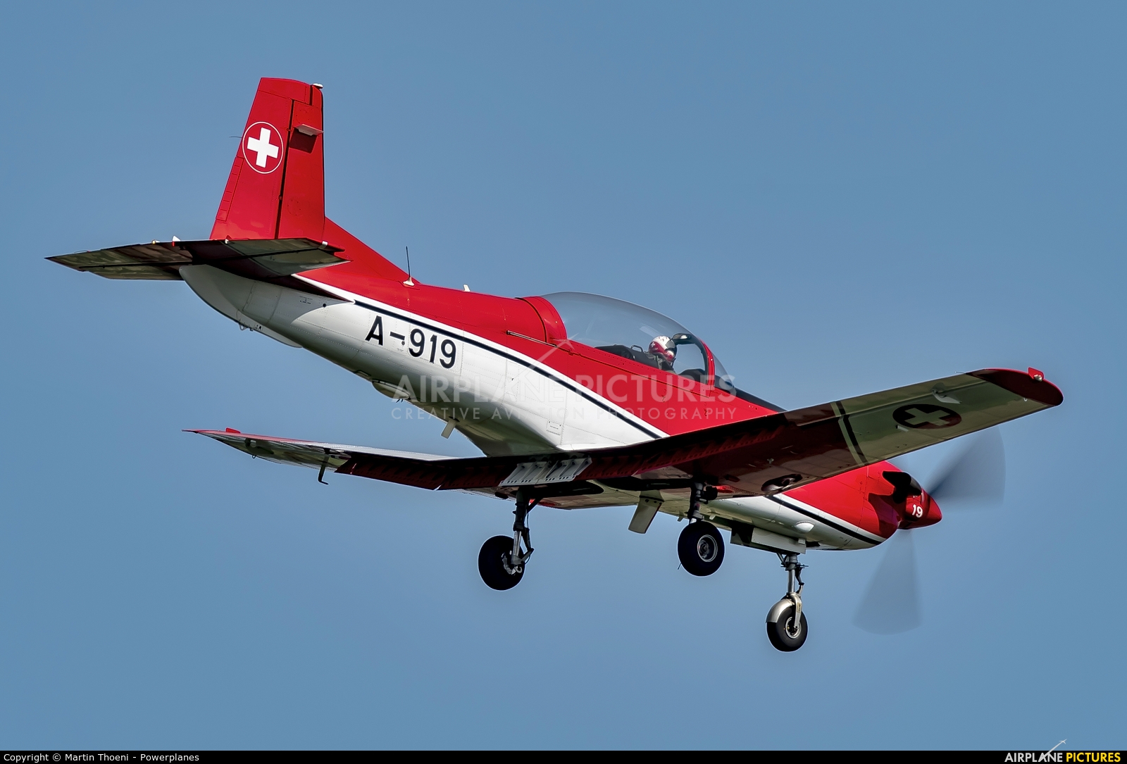 Switzerland - Air Force: PC-7 Team A-919 aircraft at Payerne