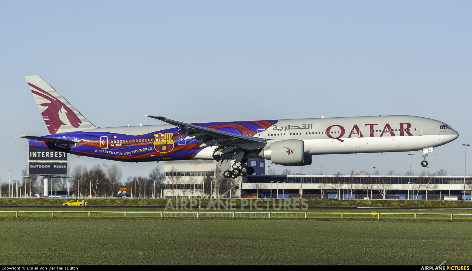 Qatar Airways A7-BAE aircraft at Amsterdam - Schiphol
