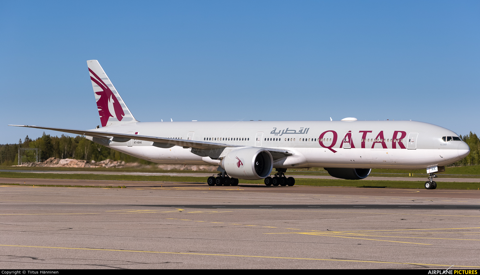 Qatar Airways A7-BAK aircraft at Helsinki - Vantaa