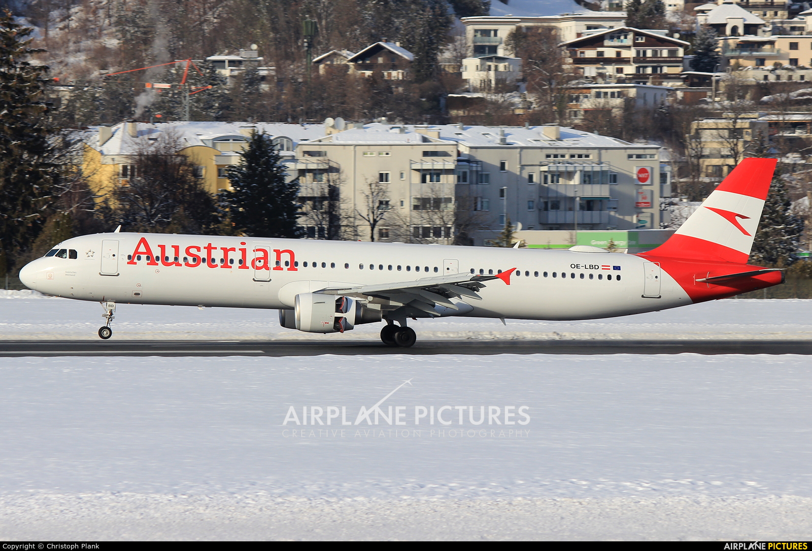 Austrian Airlines OE-LBD aircraft at Innsbruck
