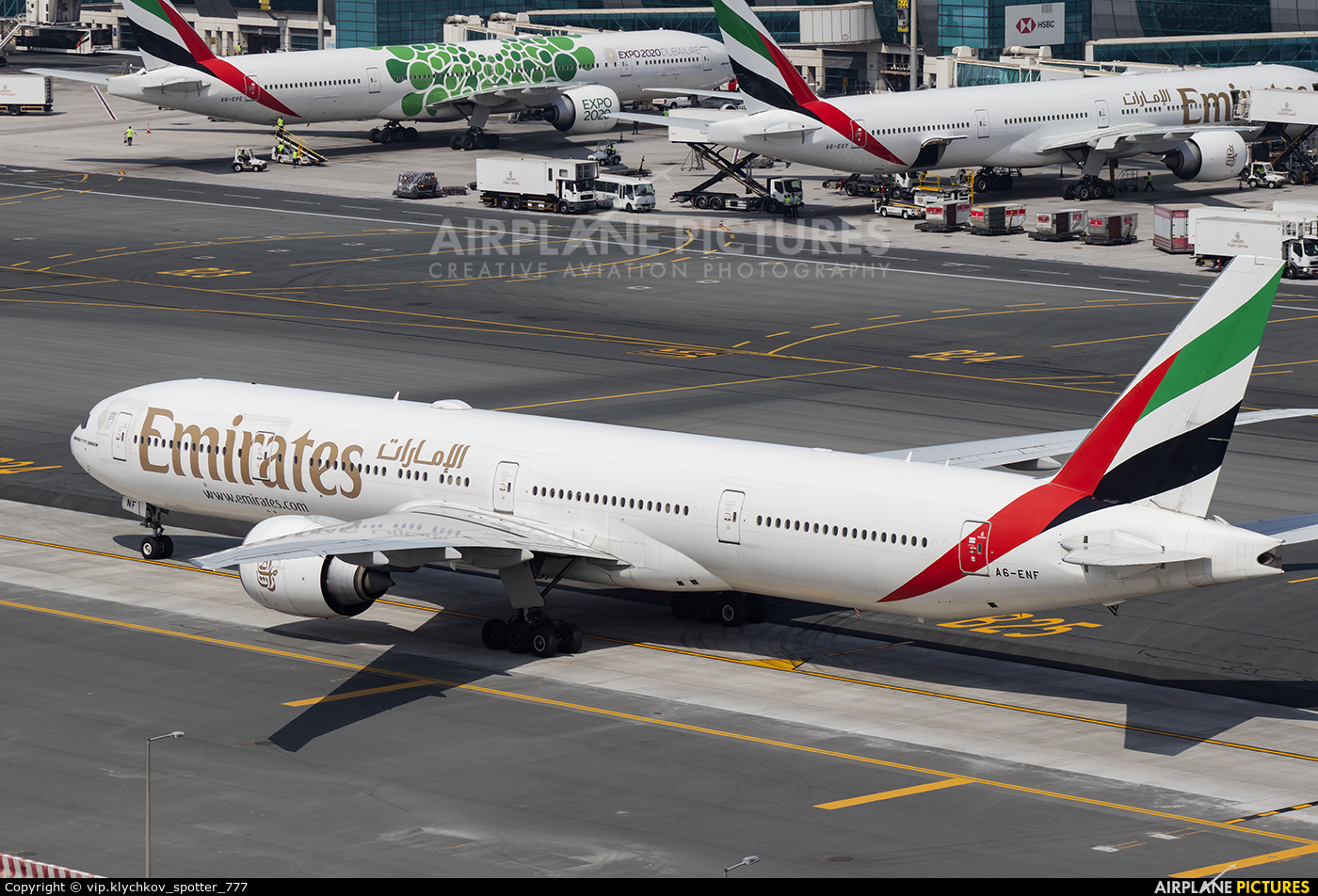 Emirates Airlines A6-ENF aircraft at Dubai Intl