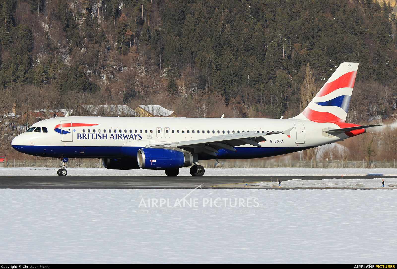 British Airways G-EUYA aircraft at Innsbruck