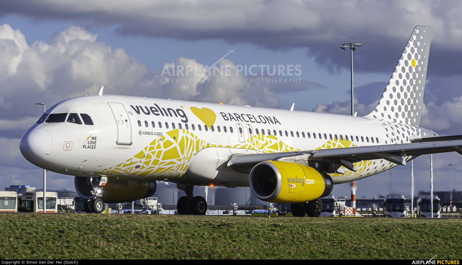 Vueling Airlines EC-MNZ aircraft at Amsterdam - Schiphol