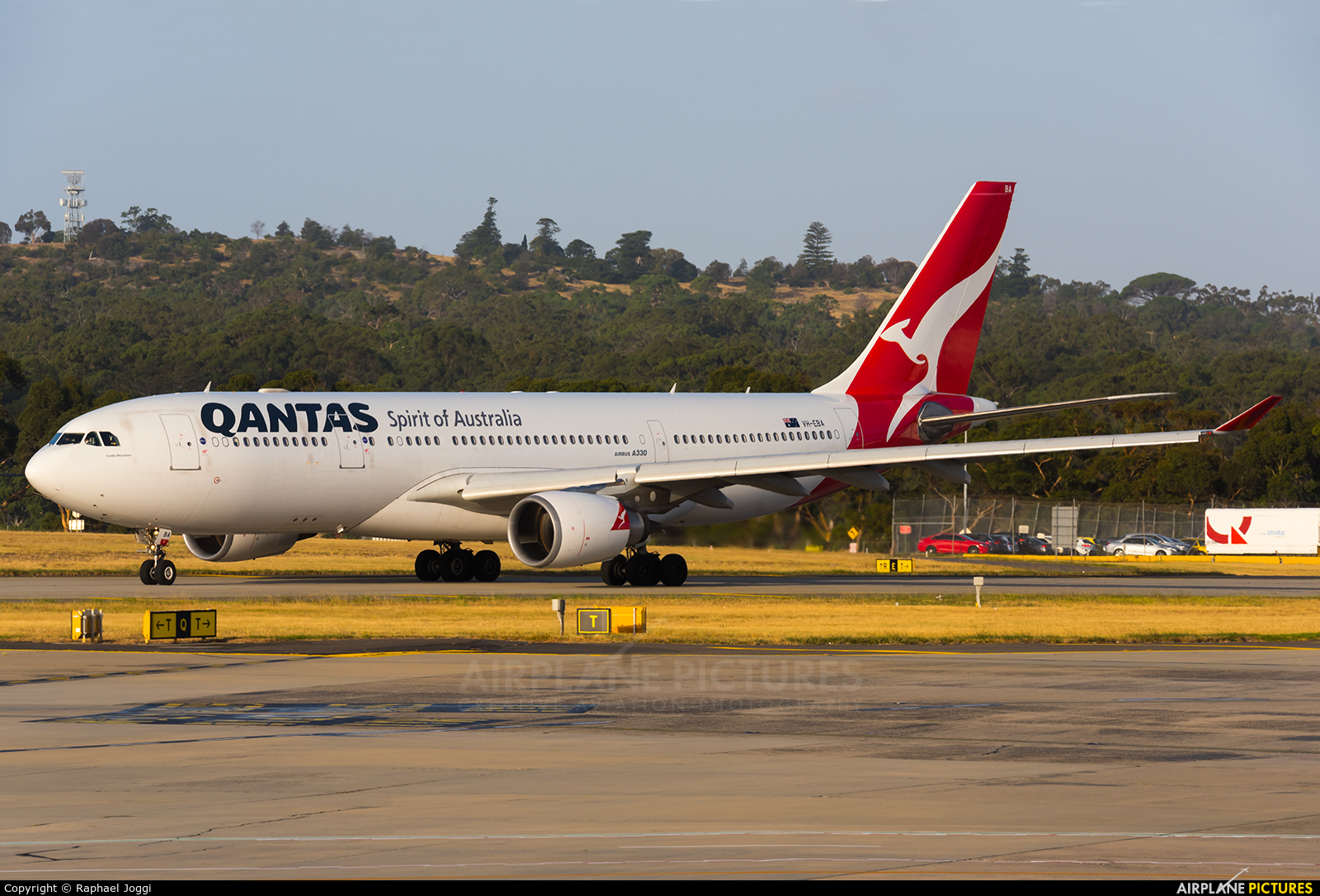 QANTAS VH-EBA aircraft at Melbourne Intl, VIC