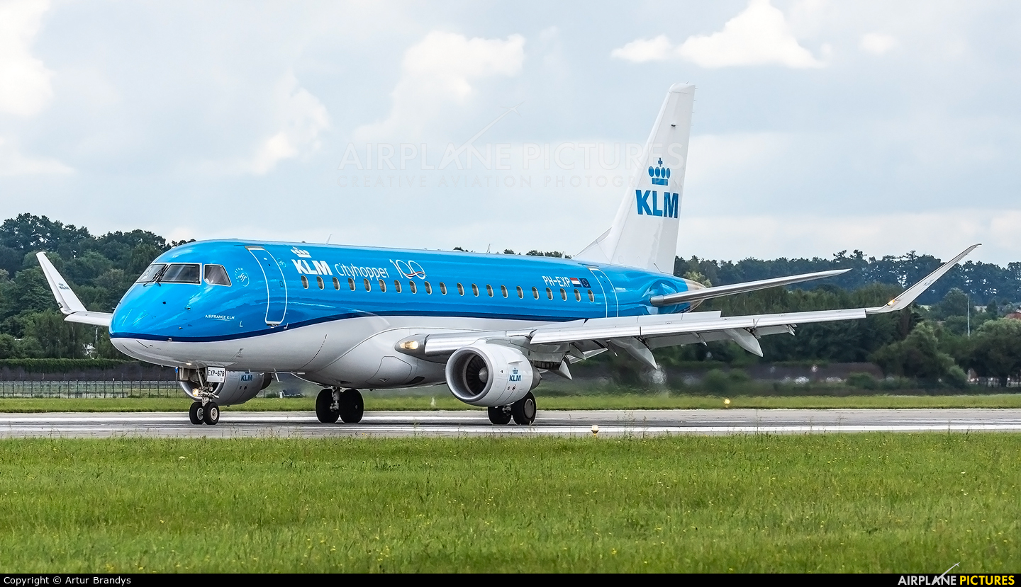 KLM Cityhopper PH-EXP aircraft at Kraków - John Paul II Intl