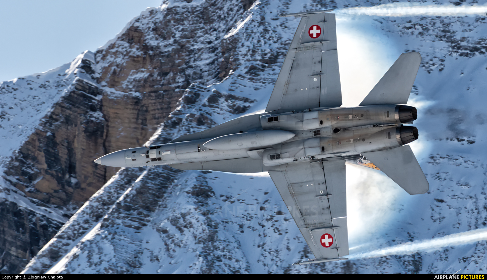 Switzerland - Air Force - aircraft at Ebenfluhe Range, Axalp